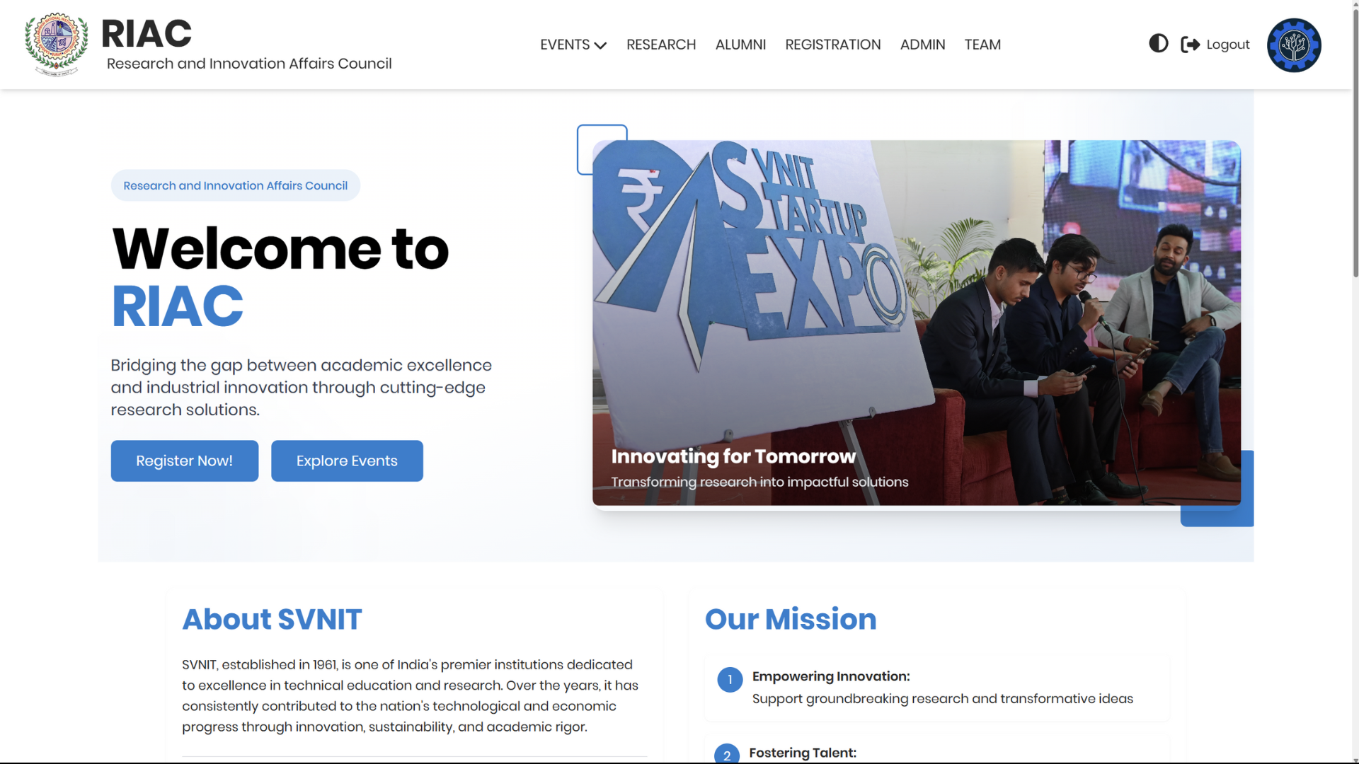 RIAC SVNIT Web Platform